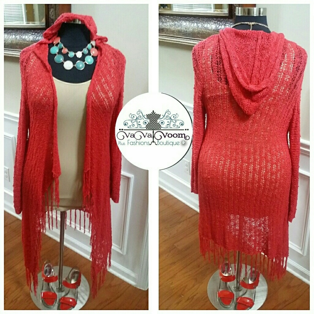 Hooded, Long Sleeved, long length Cardigan